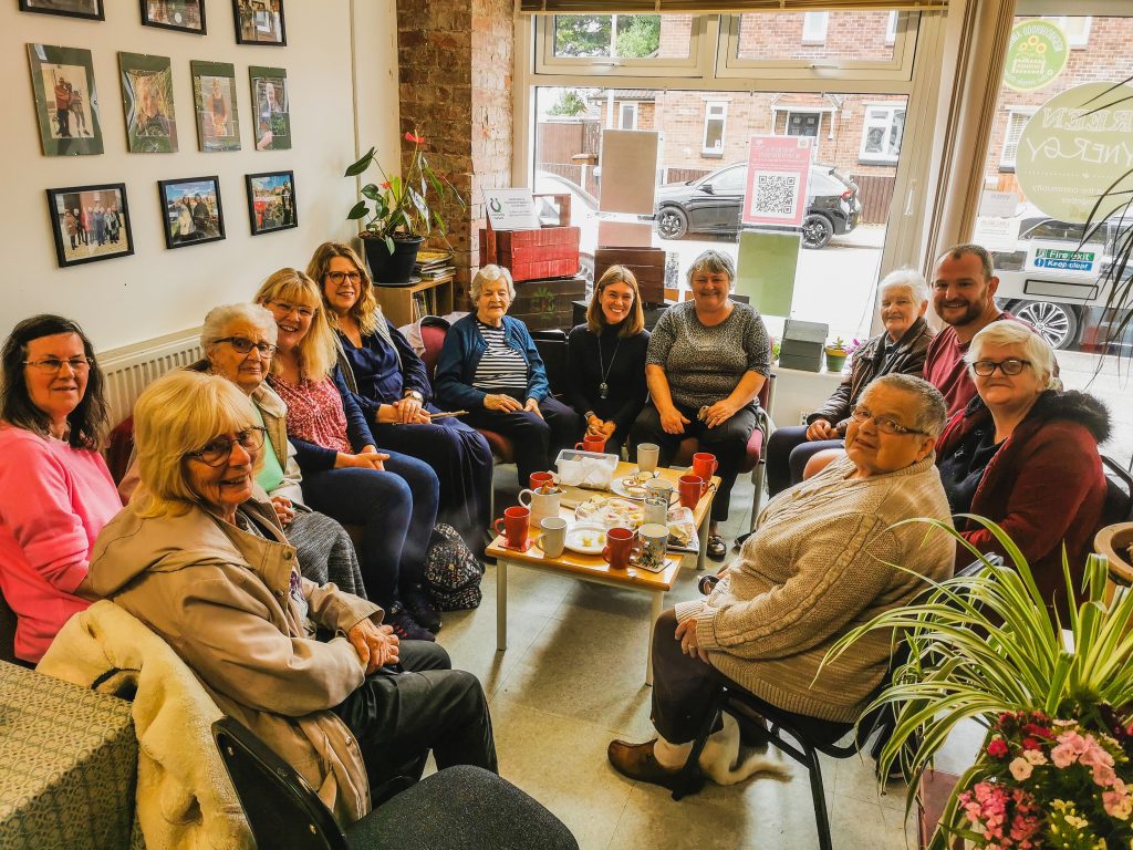 People sat around a table